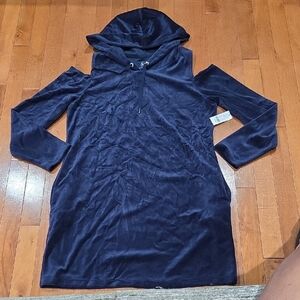 New York & Company Dark Blue Velour Sport Dress